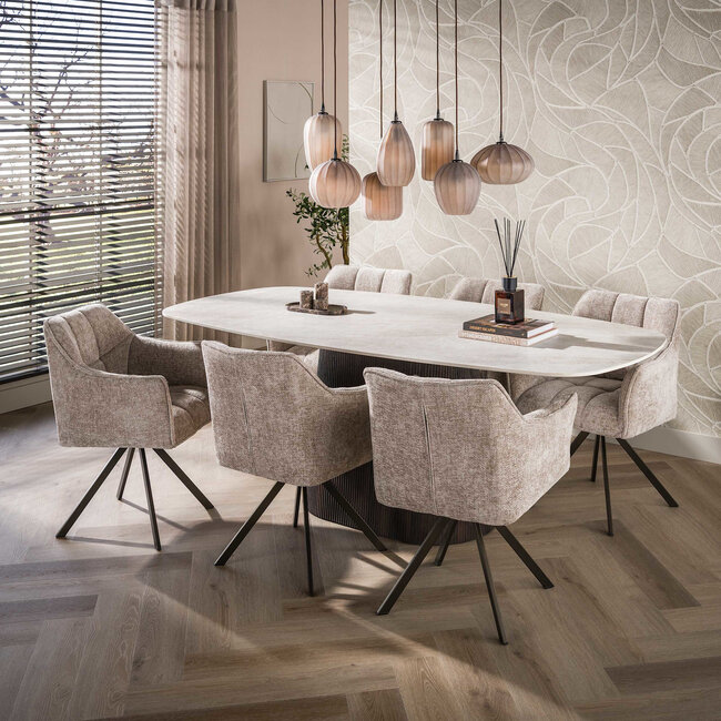 WoonStijl Eettafel Ceramo Centro deens ovaal 215cm Taj Mahal
