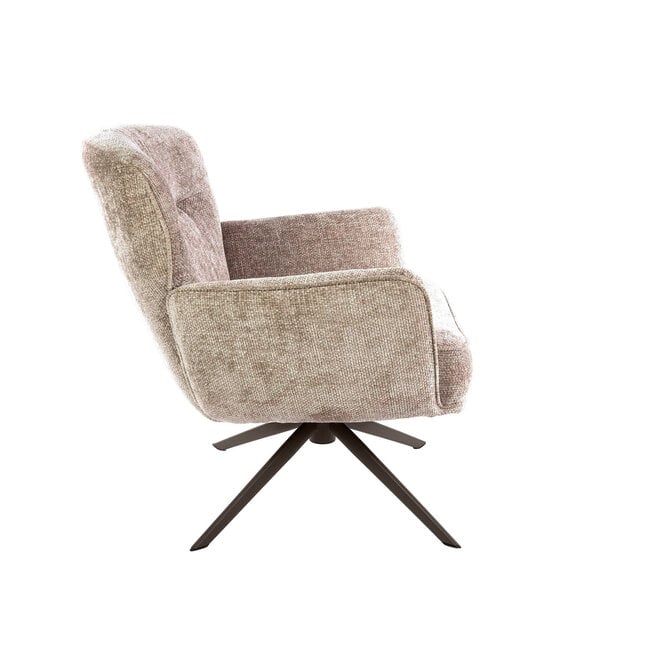 WoonStijl Fauteuil Forza draaibaar Hoven zand - bruin onderstel