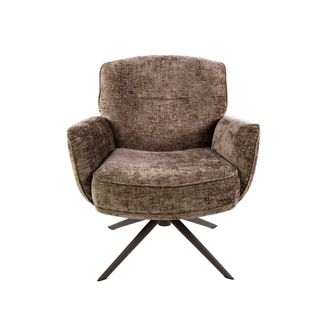 WoonStijl Fauteuil Forza draaibaar Hoven champagne - bruin onderstel