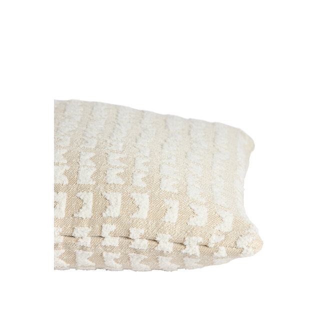 Light en Living Kussen 45x45 cm SONTRA beige+crème veren gevuld