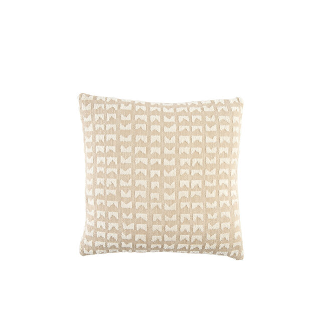 Light en Living Kussen 45x45 cm SONTRA beige+crème veren gevuld
