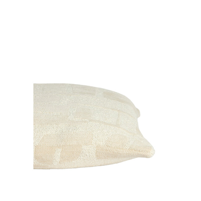 Light en Living Kussen 45x45 cm LYSS crème veren gevuld
