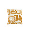 Light en Living Kussen 45x45 cm LYSS mosterd geel+crème veren gevuld