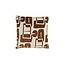 Light en Living Kussen 45x45 cm LYSS donker bruin+crème veren gevuld