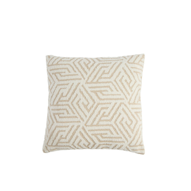 Light en Living Kussen 45x45 cm VEVEY beige+crème veren gevuld