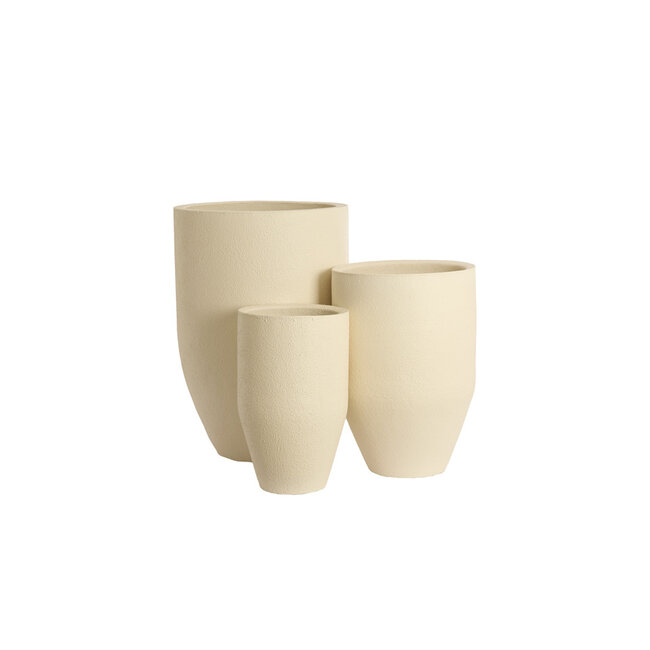Light en Living Pot deco S/3 Ø30x46+Ø40x55+Ø52x71 cm SIROLO crème