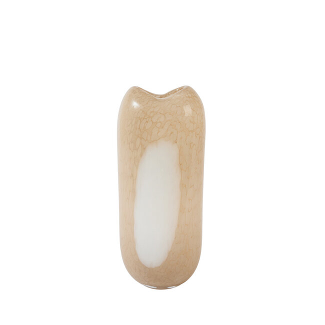 Light en Living Vaas 16x12,5x36,5 cm SYLMA glas beige+crème