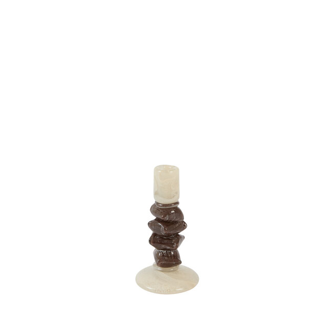 Light en Living Kandelaar Ø11,5x23 cm ESTINA crème+donker bruin