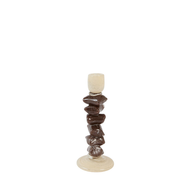 Light en Living Kandelaar Ø11,5x29,5 cm ESTINA crème+donker bruin