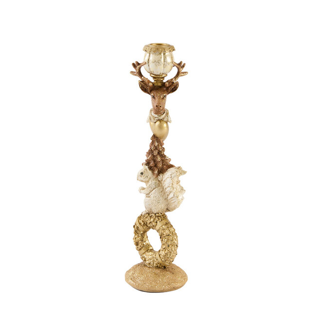 Light en Living Kandelaar 9,5x9x33 cm CERVINA zand+goud