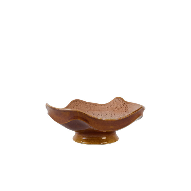 Light en Living Schaal op voet 36x33,5x14 cm SARAG keramiek oud roze+cognac