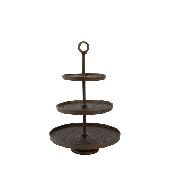 Light en Living Etagère 3 laags Ø32x48 cm LUTEK mat bruin-brons
