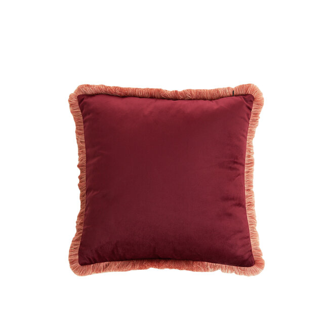 Light en Living Kussen 45x45 cm LIENA velvet bordeaux-licht roze