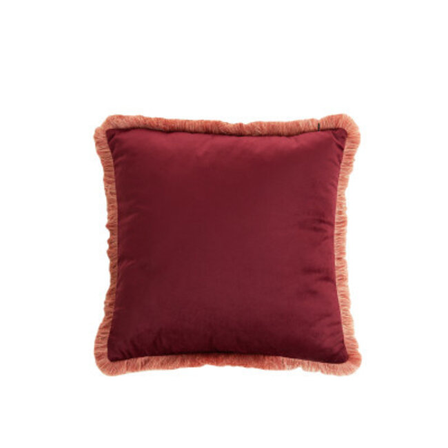 Light en Living Kussen 45x45 cm LIENA velvet bordeaux-licht roze