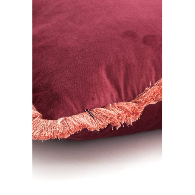 Light en Living Kussen 60x30 cm LIENA velvet bordeaux-licht roze