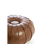 Light en Living Poef Ø58x32 cm CALIMA leer bruin