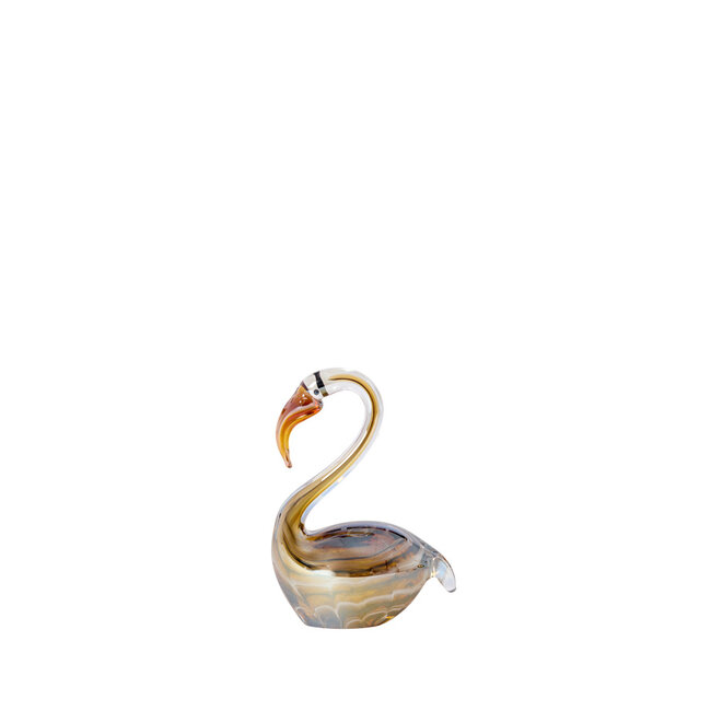 Light en Living Ornament 12x7x17 cm SWAN glas bruin+crème