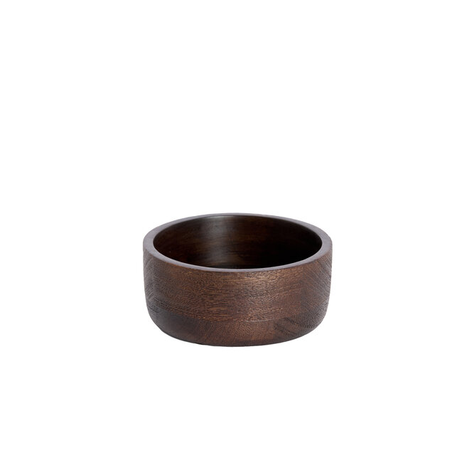 Light en Living Deco box Ø14x7 cm METETI hout mat donker bruin