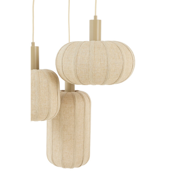 Light en Living Hanglamp 3L Ø38x34 cm TUFIA linnen naturel