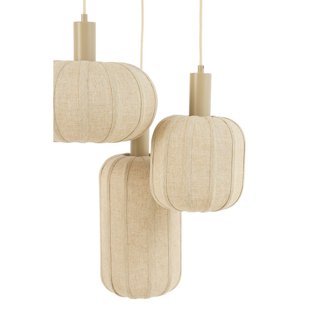 Light en Living Hanglamp 3L Ø38x34 cm TUFIA linnen naturel