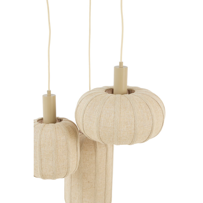 Light en Living Hanglamp 3L Ø38x34 cm TUFIA linnen naturel