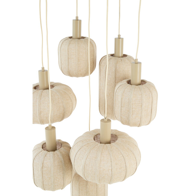 Light en Living Hanglamp 7L Ø53x104 cm TUFIA linnen naturel