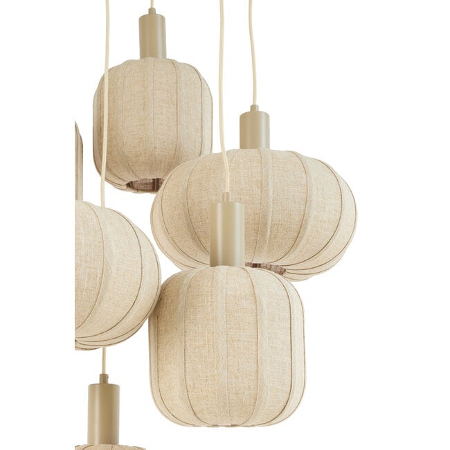 Light en Living Hanglamp 7L Ø53x104 cm TUFIA linnen naturel