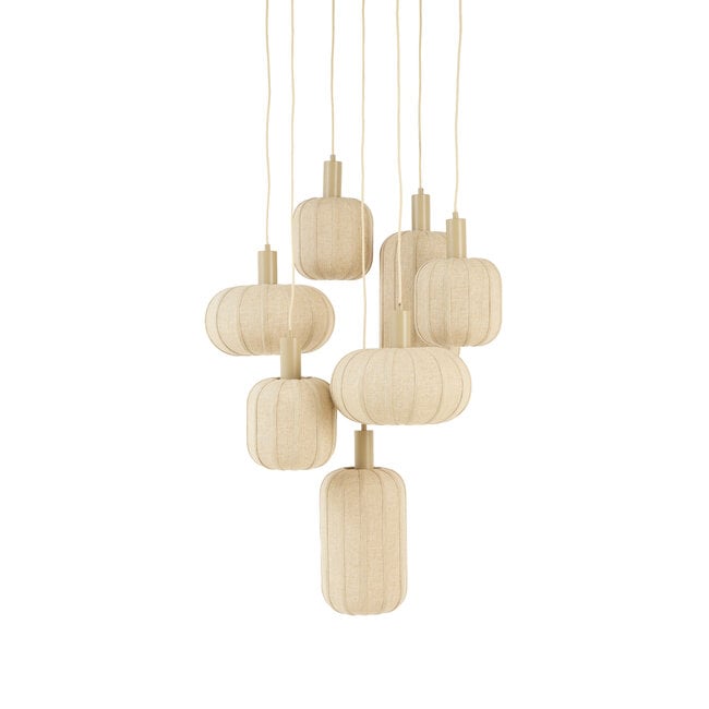 Light en Living Hanglamp 7L Ø53x104 cm TUFIA linnen naturel