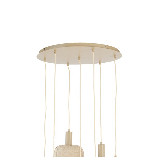 Light en Living Hanglamp 7L Ø53x104 cm TUFIA linnen naturel