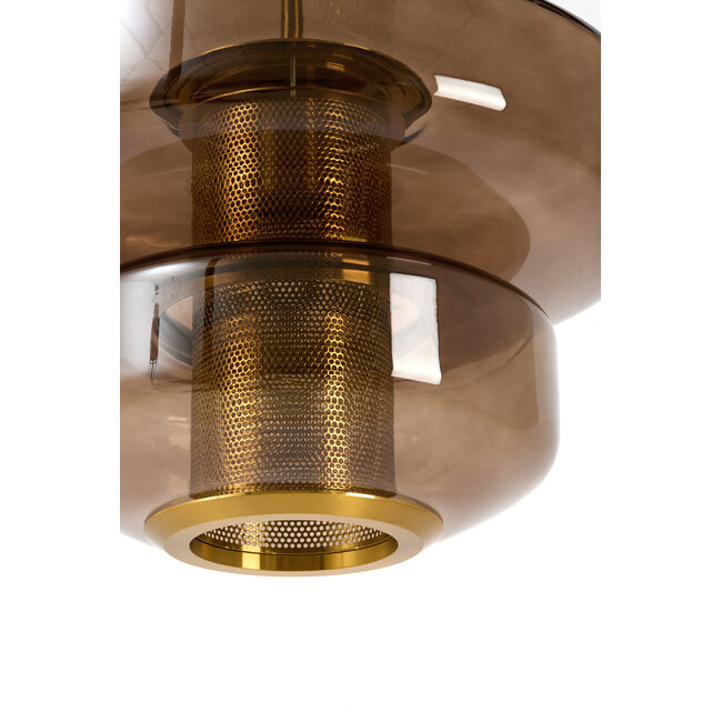Light en Living Hanglamp Ø35x20 cm MEYARA glas bruin+goud