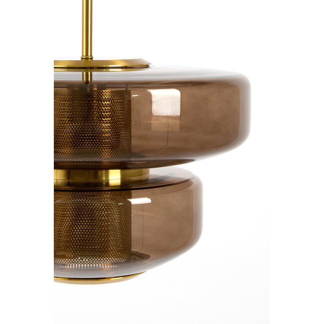 Light en Living Hanglamp Ø35x20 cm MEYARA glas bruin+goud