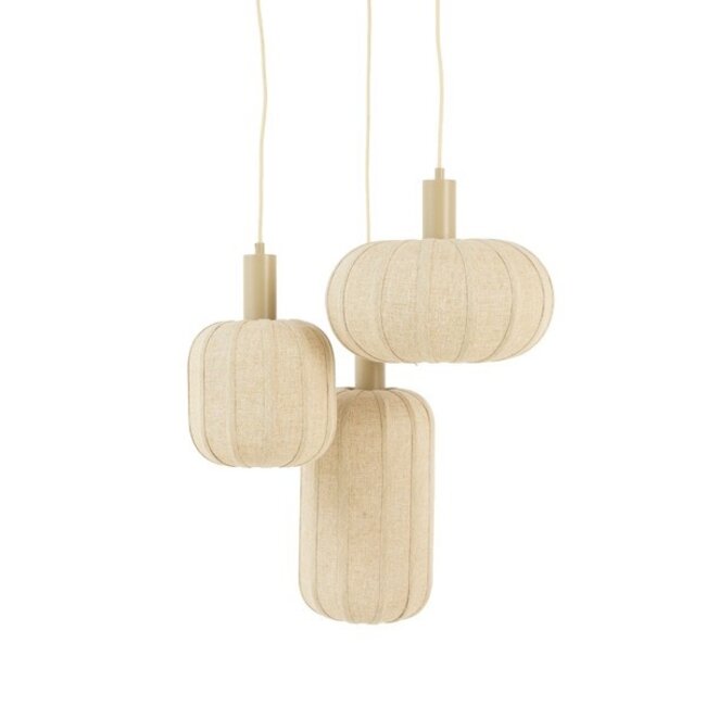 Light en Living Hanglamp 3L Ø38x34 cm TUFIA linnen naturel