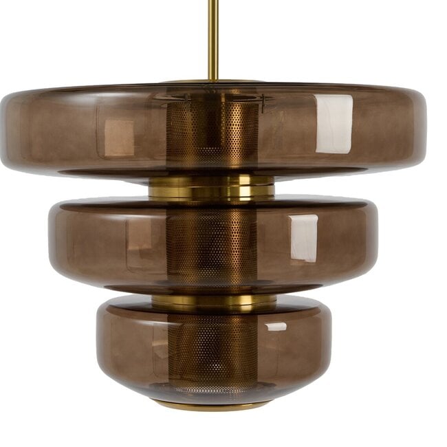 Light en Living Hanglamp Ø40x30 cm MEYARA glas bruin+goud