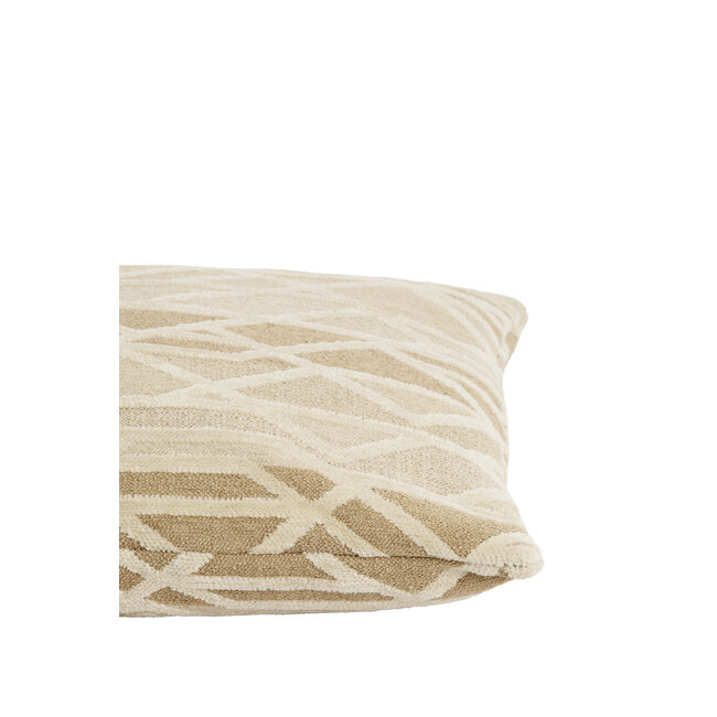 Light en Living Kussen 45x45 cm FULDOS beige+crème veren gevuld