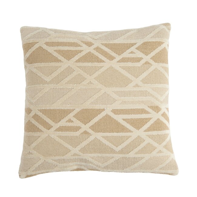 Light en Living Kussen 45x45 cm FULDOS beige+crème veren gevuld