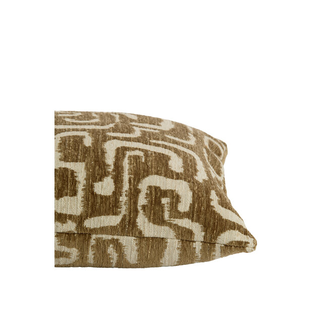 Light en Living Kussen 45x45 cm ALZEY groen-grijs+beige veren gevuld