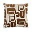 Light en Living Kussen 45x45 cm LYSS donker bruin+crème veren gevuld
