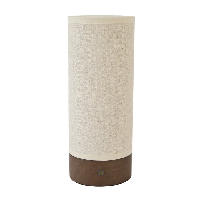 Light en Living Tafellamp LED Ø10x25 cm BRYLO linnen naturel+hout dnkr bruin