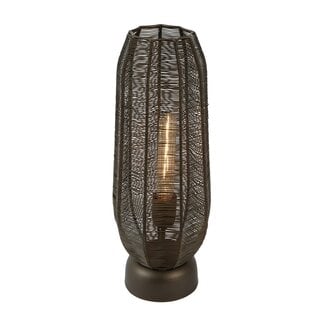 Light en Living Tafellamp Ø18x46 cm SAMRET mat bruin-brons