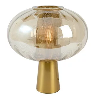 Light en Living Tafellamp Ø35x38 cm MINDELO glas amber+goud