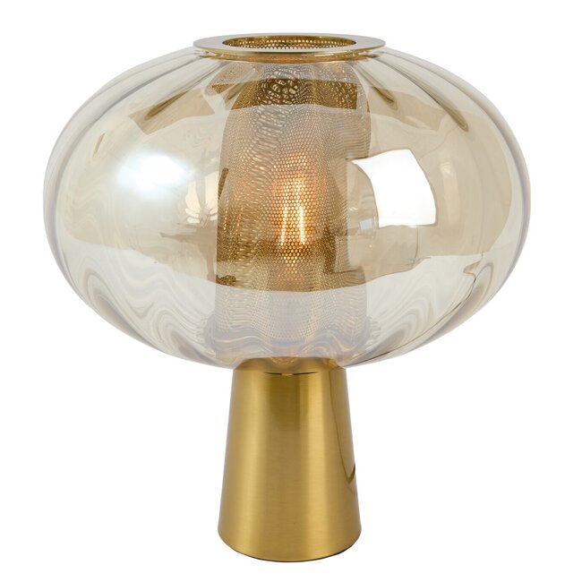 Light en Living Tafellamp Ø35x38 cm MINDELO glas amber+goud