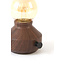 Light en Living Tafellamp LED Ø13x21,5 cm ZENY hout print d bruin+glas amber