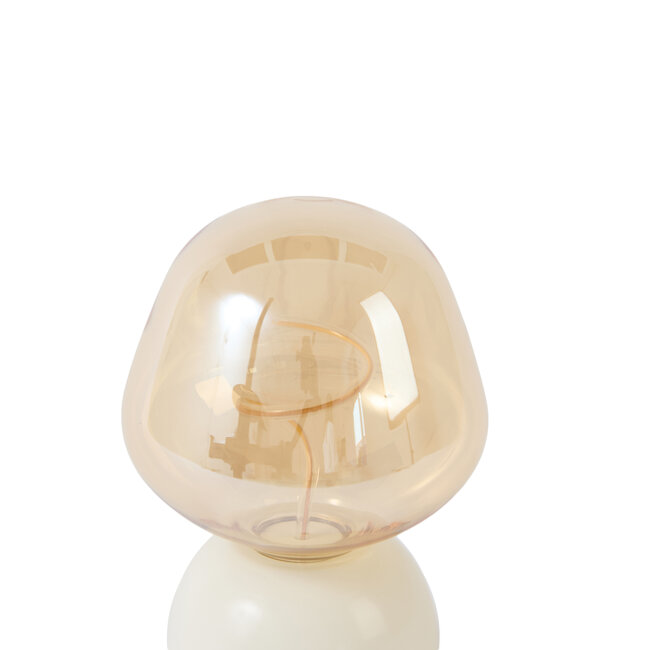 Light en Living Tafellamp LED Ø12,5x19,5 cm VAZYR crème+glas amber