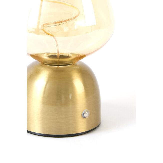 Light en Living Tafellamp LED Ø12,5x19,5 cm VAZYR goud+glas amber