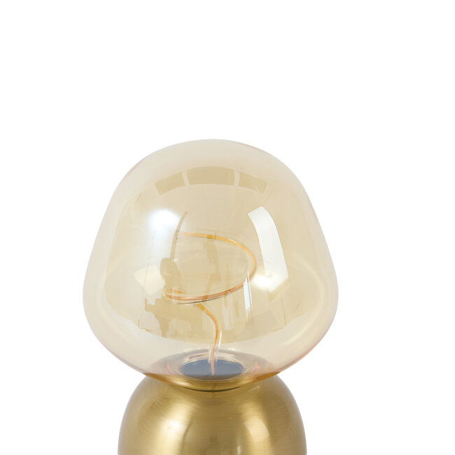 Light en Living Tafellamp LED Ø12,5x19,5 cm VAZYR goud+glas amber