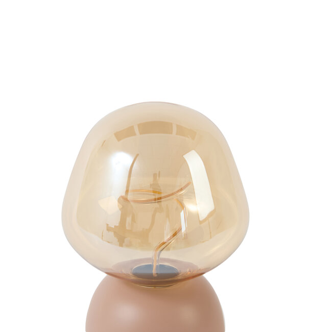 Light en Living Tafellamp LED Ø12,5x19,5 cm VAZYR terra+glas amber