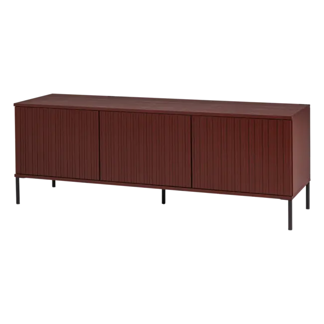 Woood New gravure tv meubel 150 cm grenen Bordeauxrood fsc]