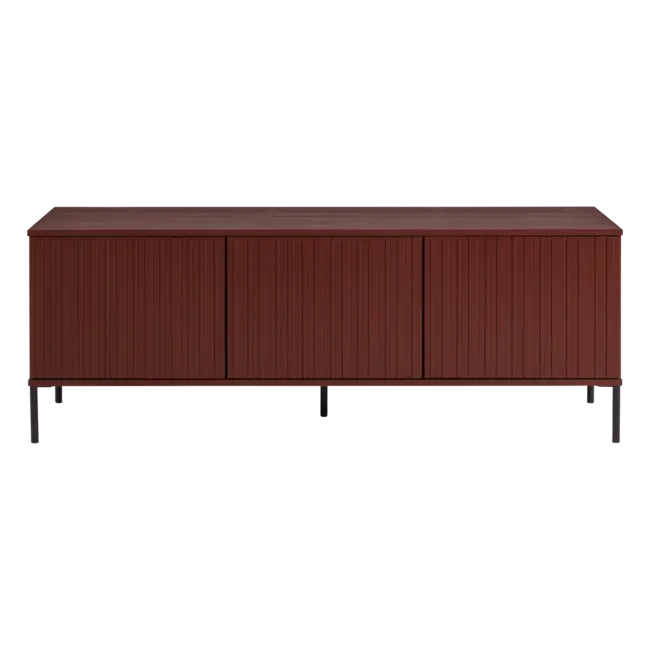 Woood New gravure tv meubel 150 cm grenen Bordeauxrood fsc]