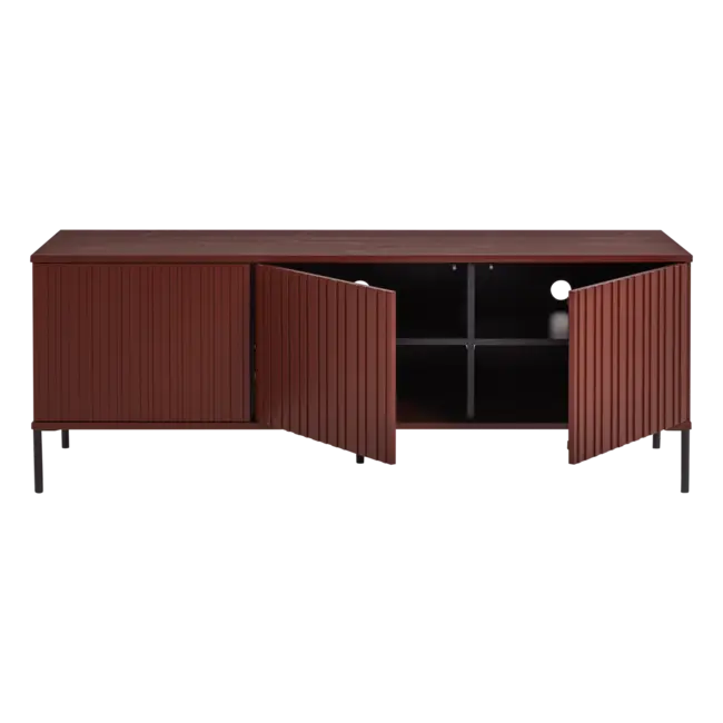 Woood New gravure tv meubel 150 cm grenen Bordeauxrood fsc]