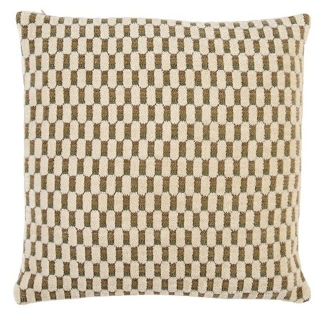 Light en Living Kussen 45x45 cm KASSEL mint groen+crème veren gevuld